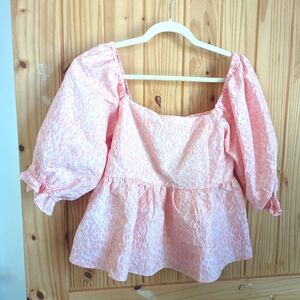 Mittoshop BabyDoll Puff Sleeve Top Size S NEW